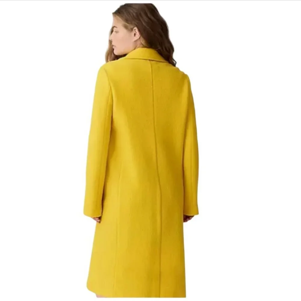 NWT JCrew Daphne Topcoat Coat Womens 0 Yellow Boiled Wool BT996 Jacket NEW